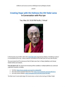 Creating Hope with His Holiness the XIV Dalai Lama In Conversation with Pico Iyer @ Virtual