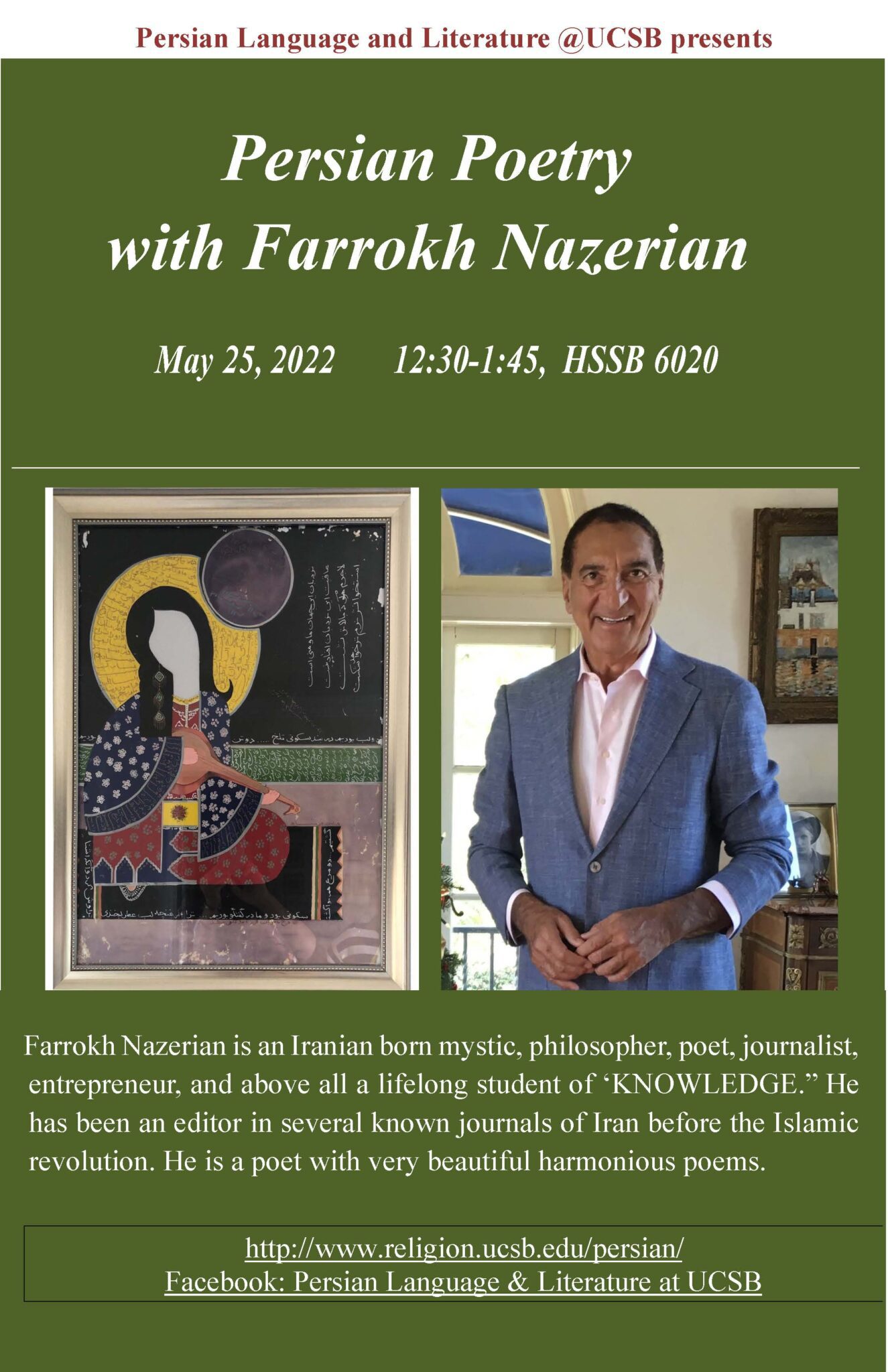 Persian Poetry with Farrokh Nazerian – Religious Studies, UC Santa Barbara